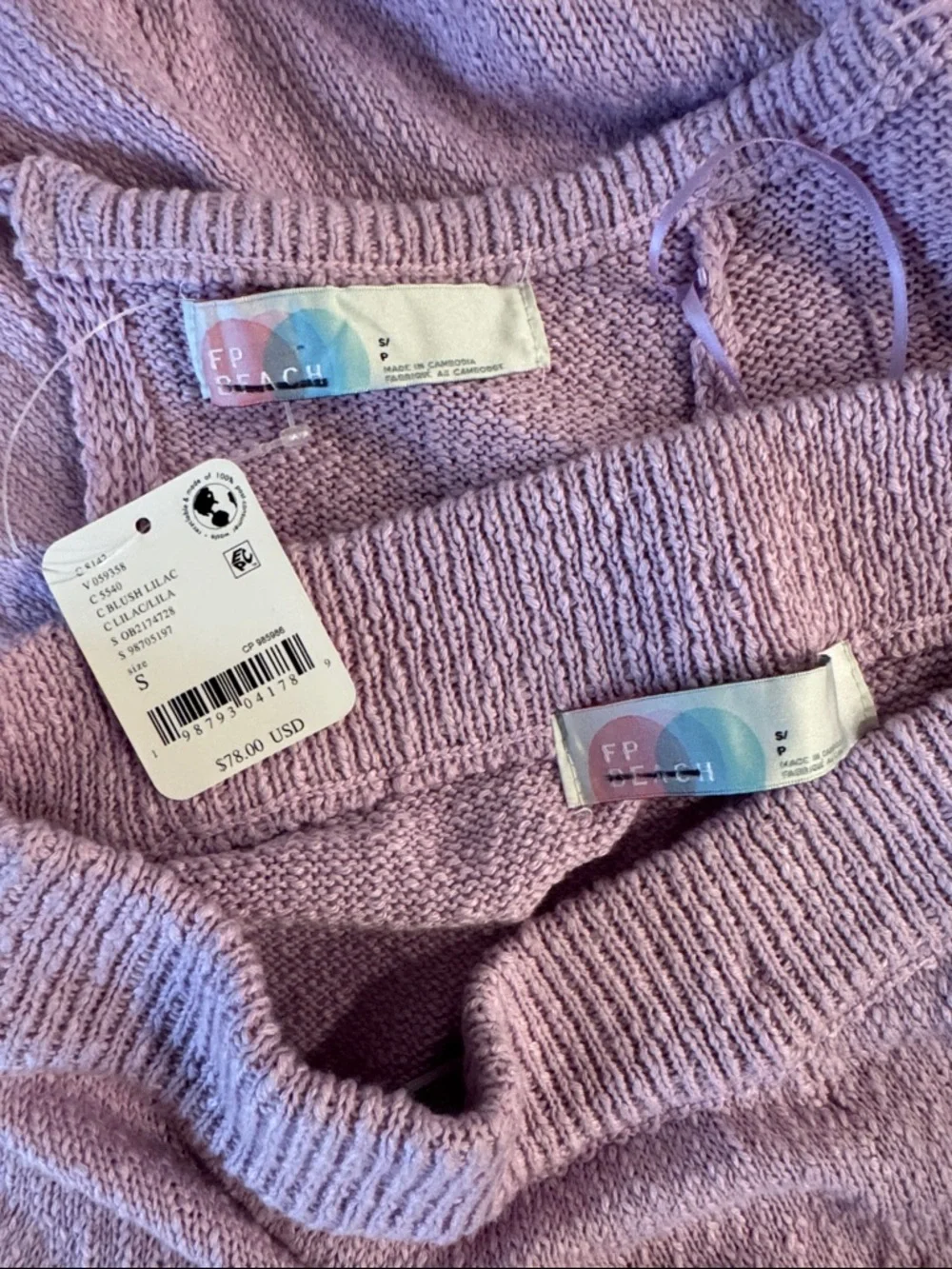 Free People FP Beach Sweater Set Blush Lilac Size S - Picture 7 of 13